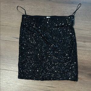 Arden B Black Sequins Mini Skirt Women's Size Small Like New
